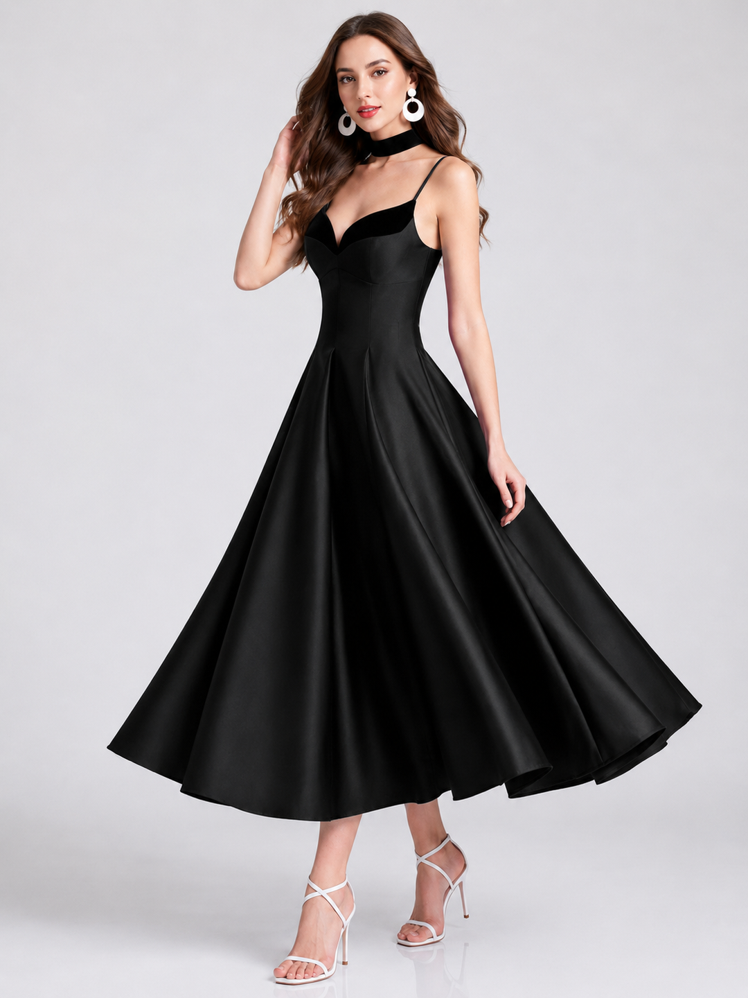 Sweetheart Flared Midi Dress