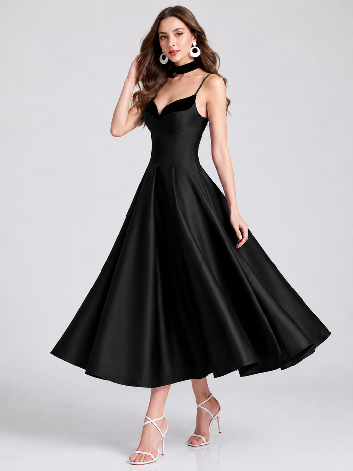 Sweetheart Flared Midi Dress