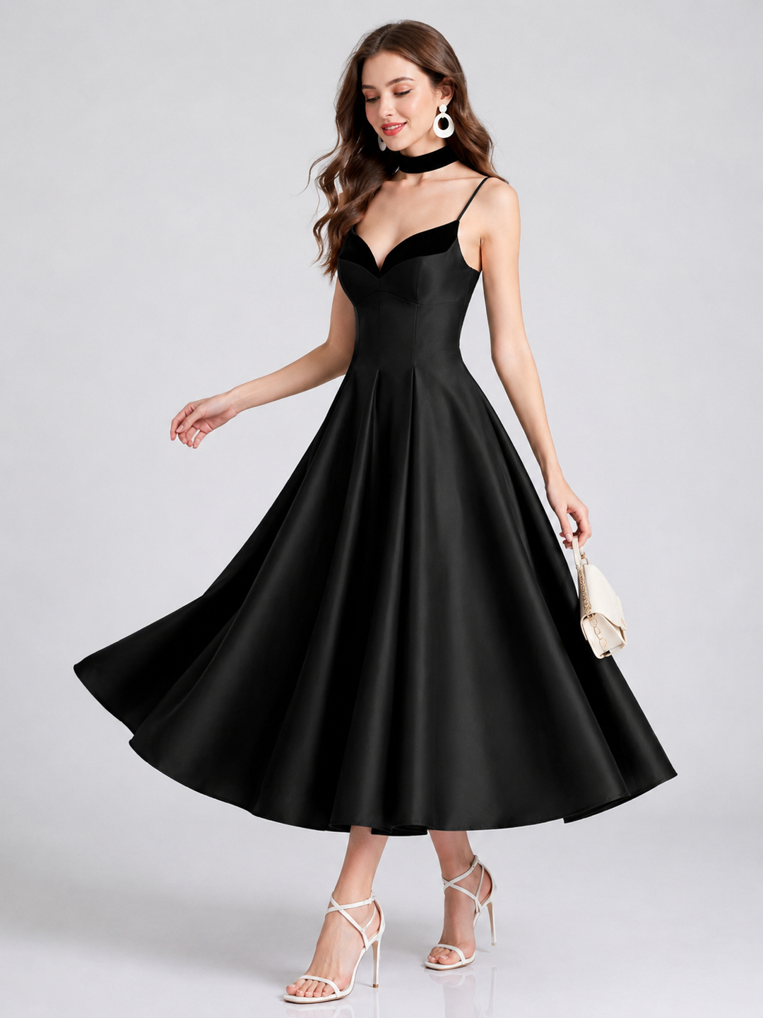 Sweetheart Flared Midi Dress