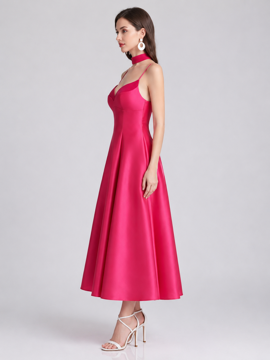 Sweetheart Flared Midi Dress