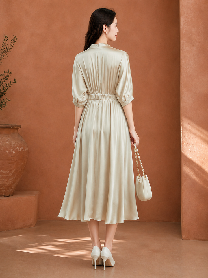 Elegant Silk Midi Dress