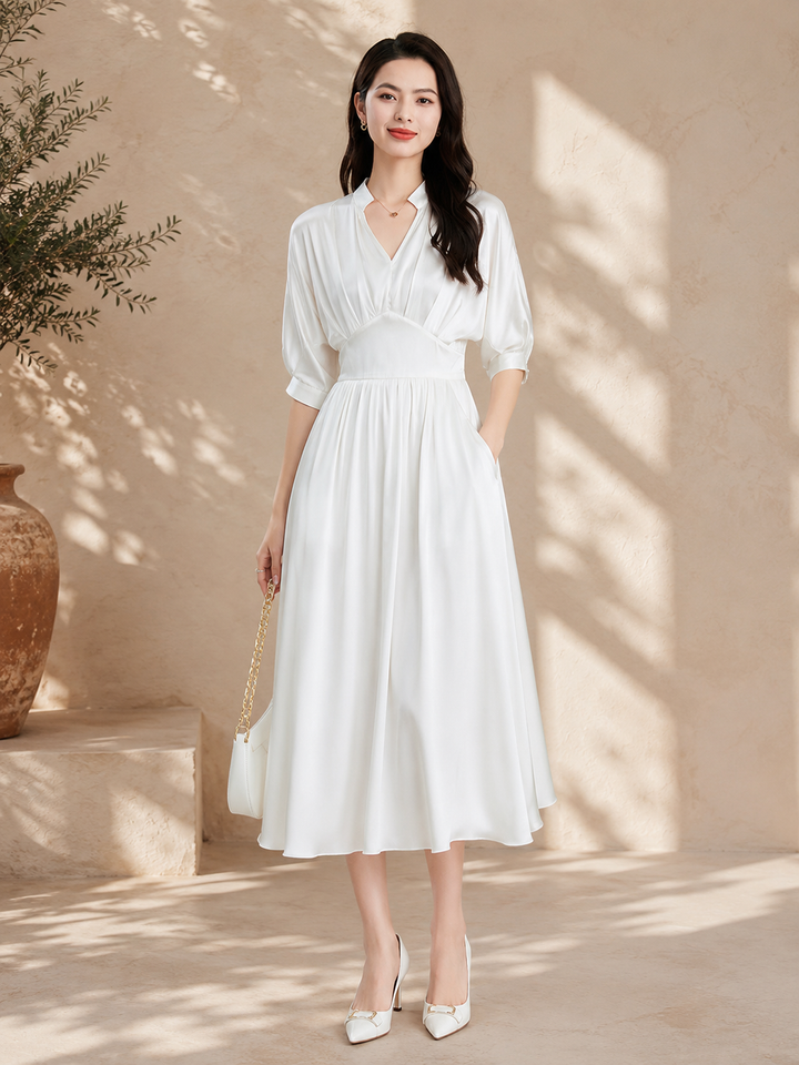 Elegant Silk Midi Dress