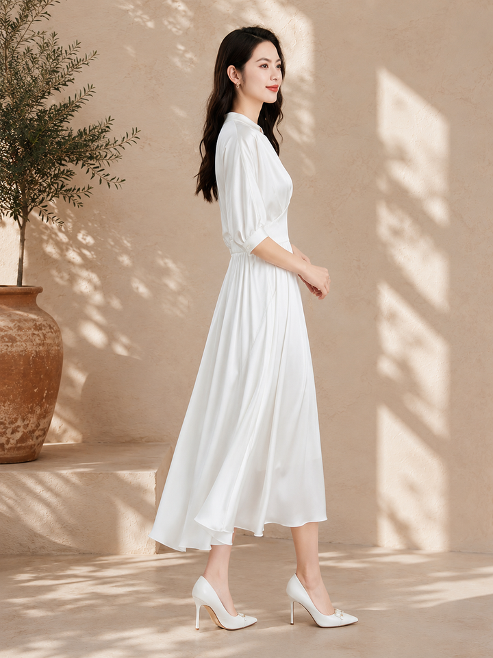Elegant Silk Midi Dress