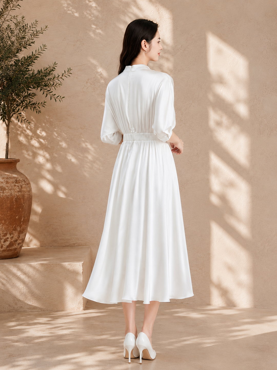 Elegant Silk Midi Dress