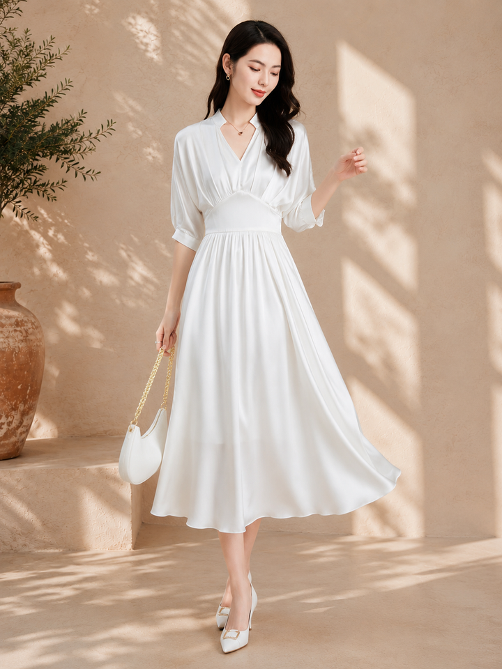 Elegant Silk Midi Dress
