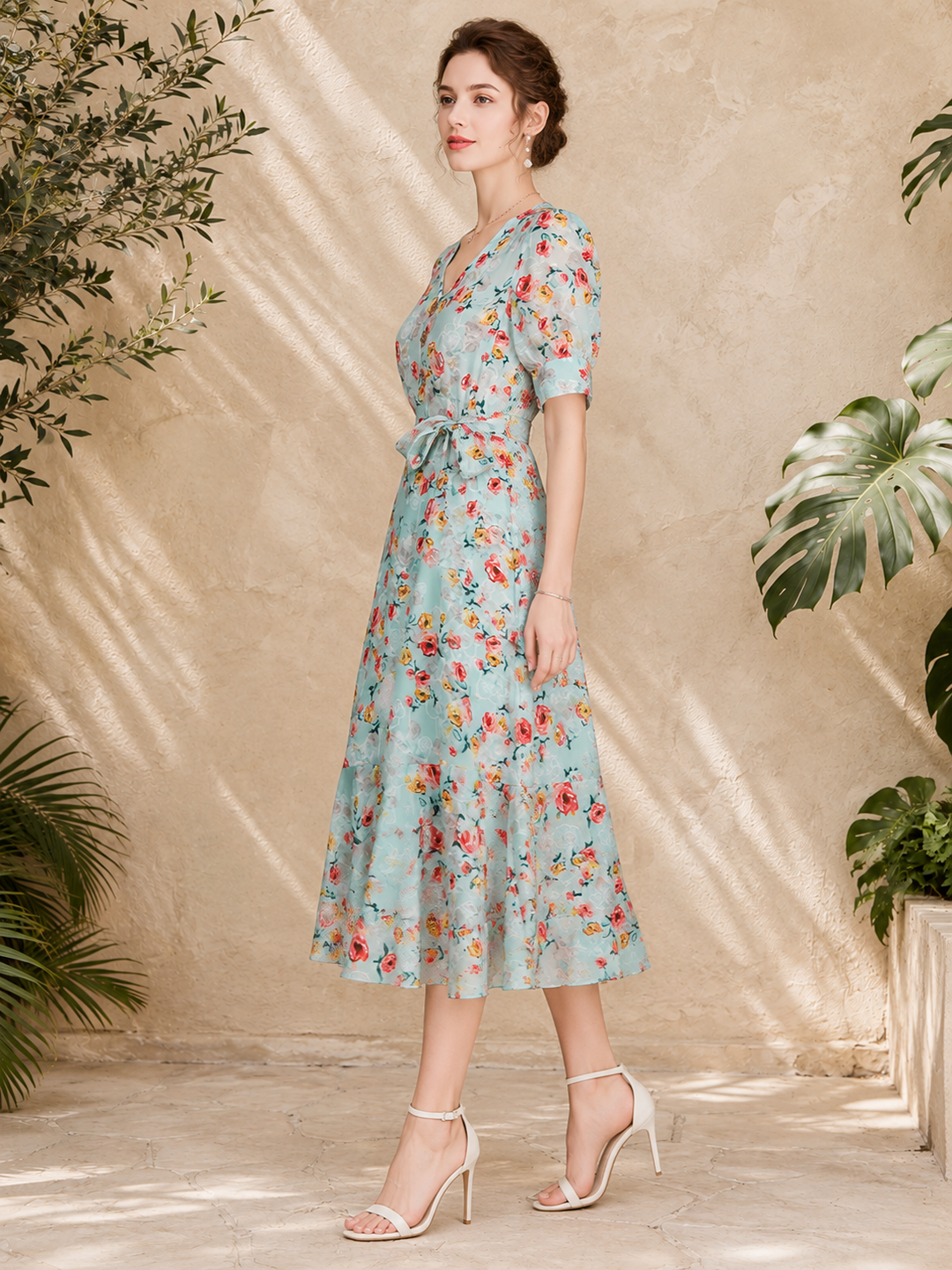 Fleur Floral Silk Dress