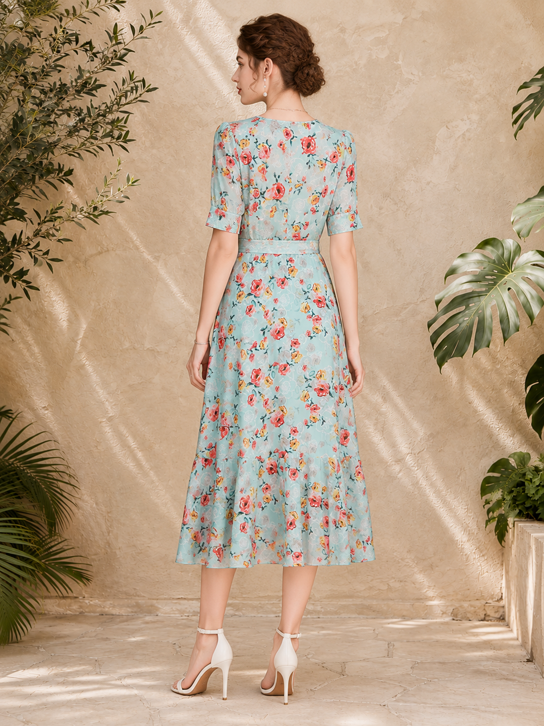 Fleur Floral Silk Dress