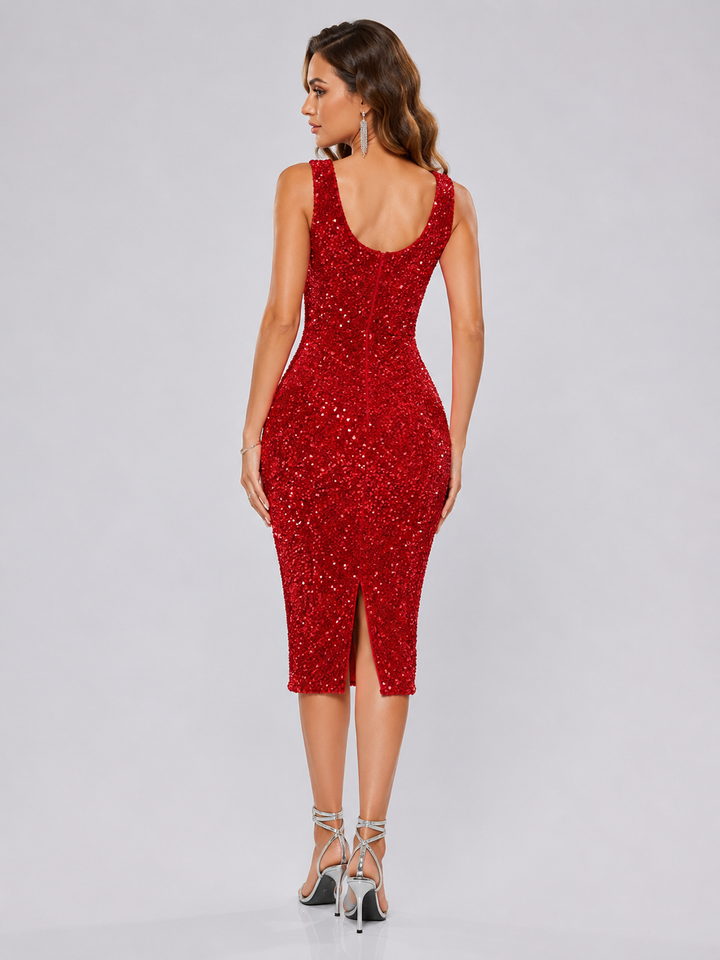 Sequin Bodycon Midi Dress