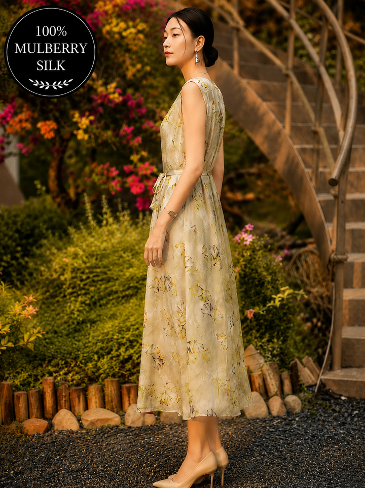 Mulberry Silk Floral Maxi Dress