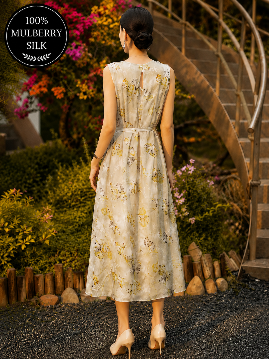 Mulberry Silk Floral Maxi Dress