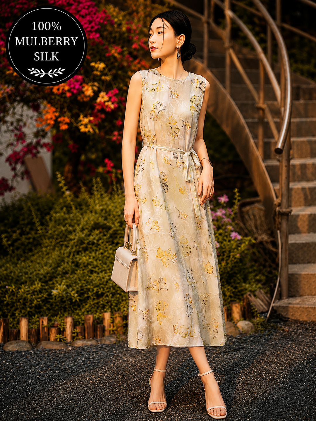 Mulberry Silk Floral Maxi Dress