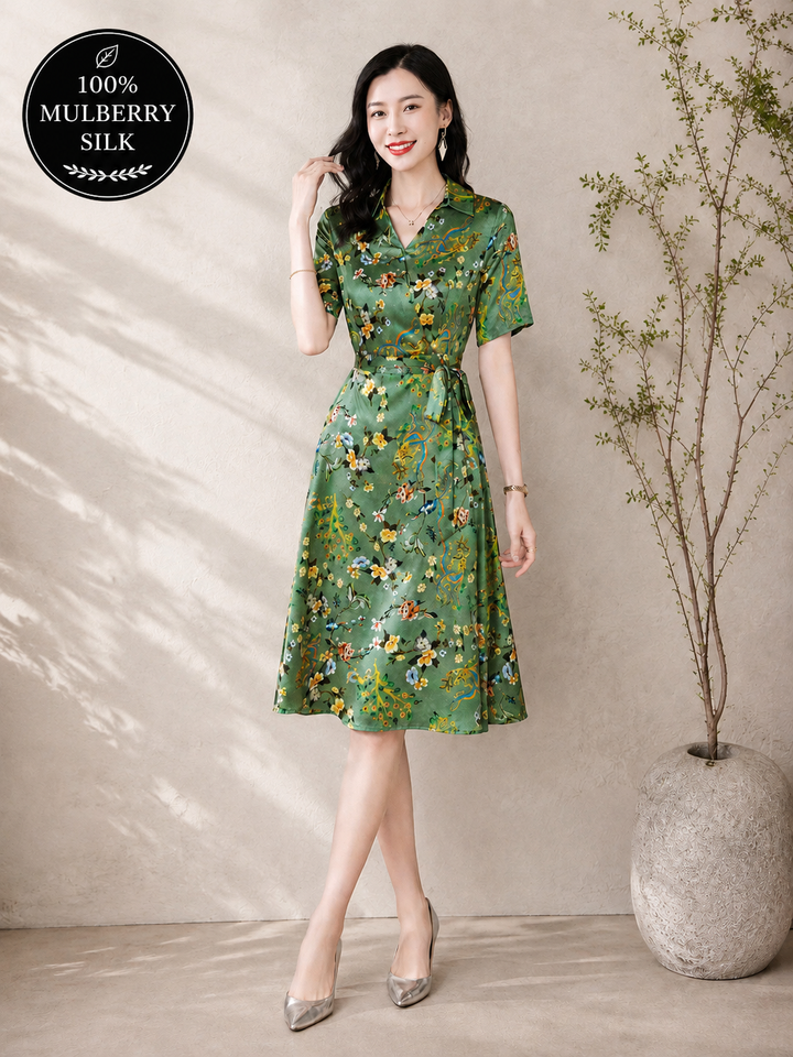 Mulberry Silk A-Line Dress