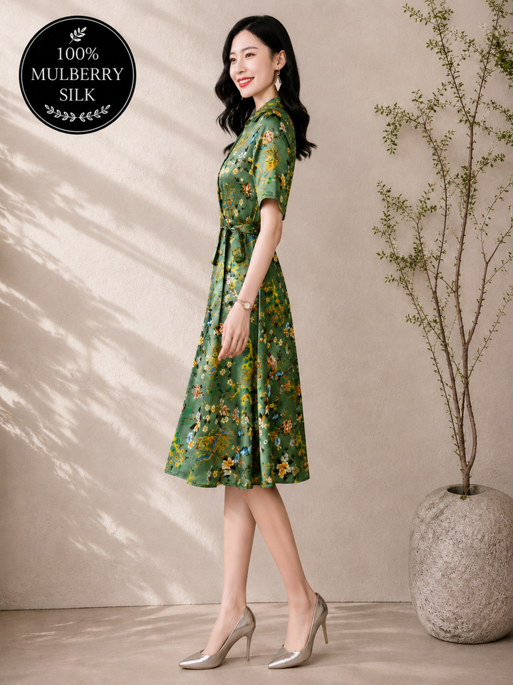 Mulberry Silk A-Line Dress