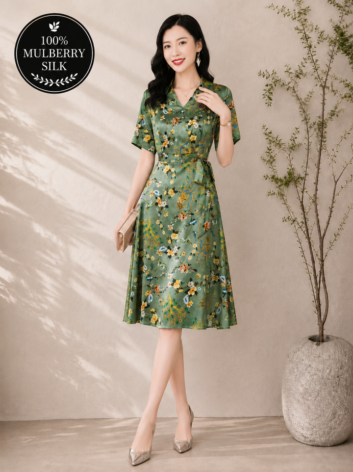 Mulberry Silk A-Line Dress