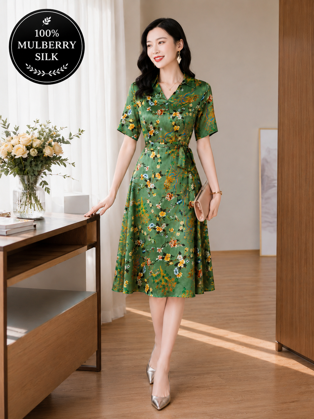 Mulberry Silk A-Line Dress