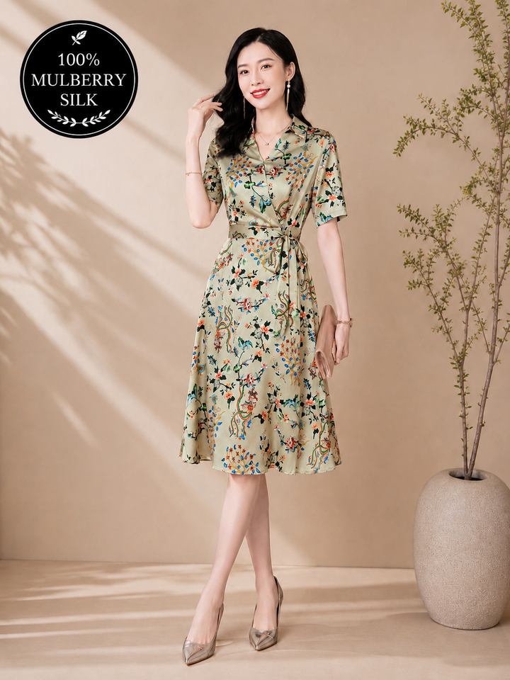 Mulberry Silk A-Line Dress