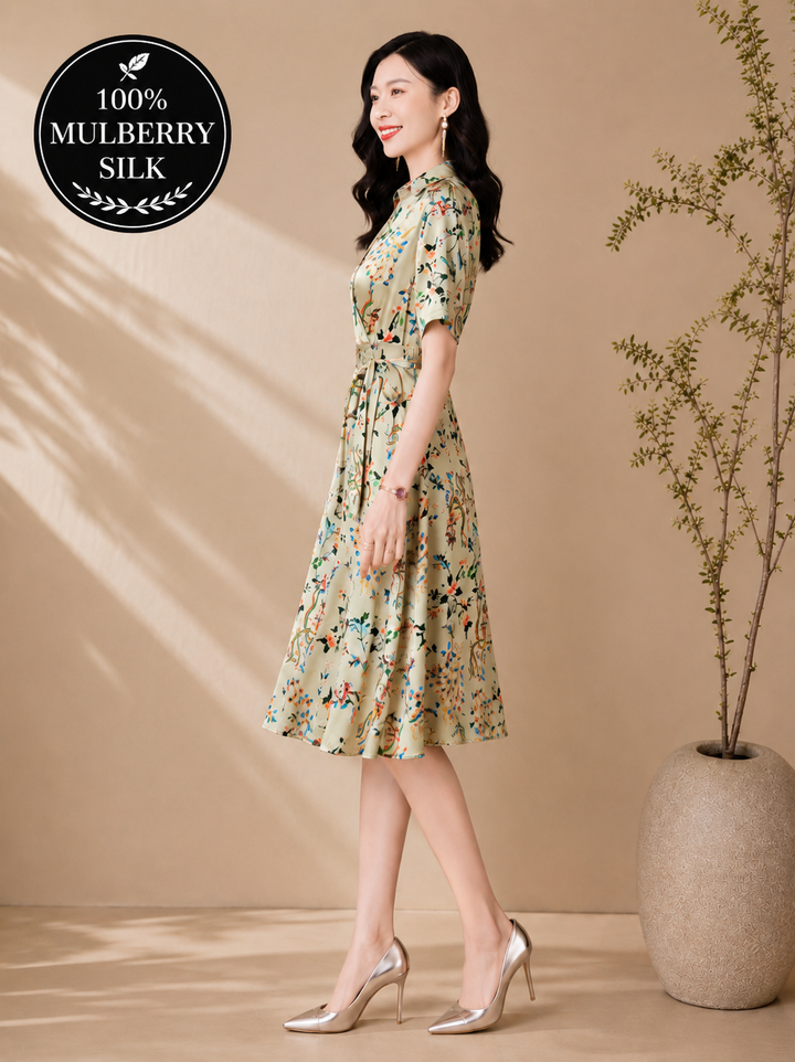 Mulberry Silk A-Line Dress