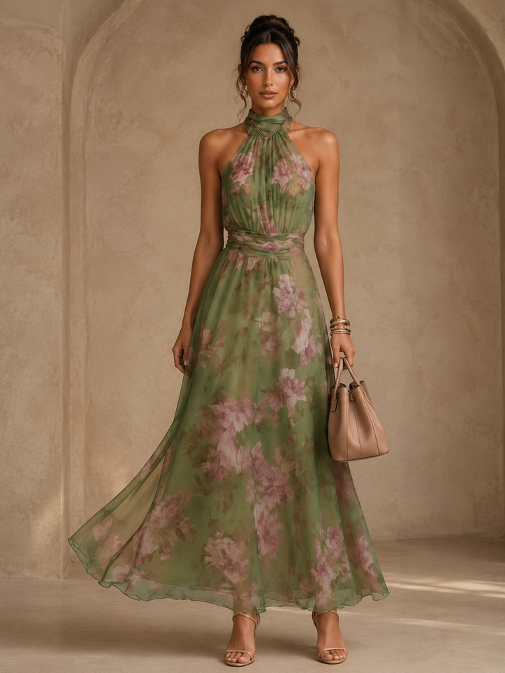 Floral Chiffon Maxi Dress