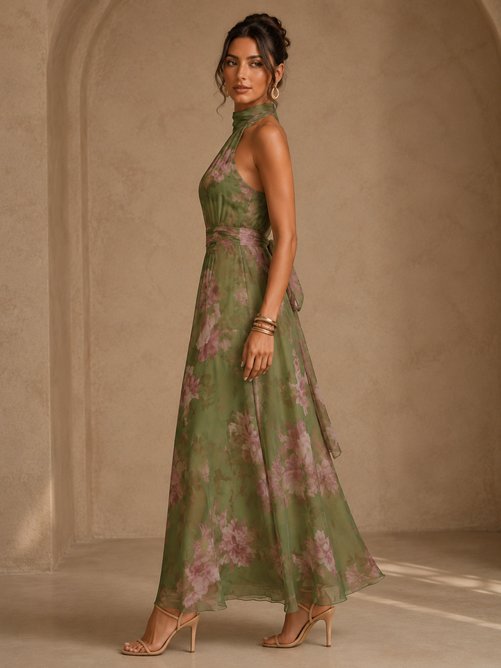 Floral Chiffon Maxi Dress