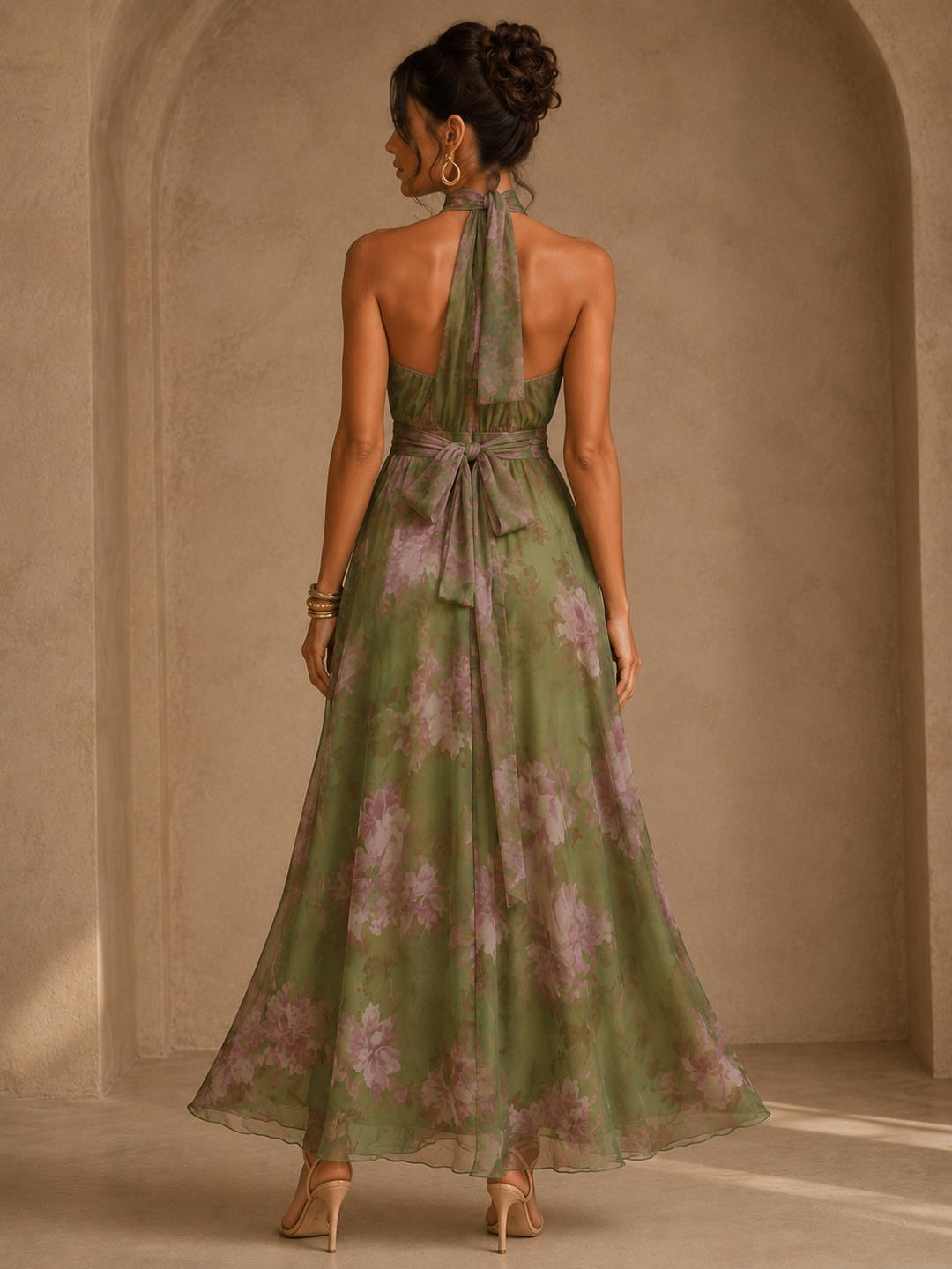 Floral Chiffon Maxi Dress