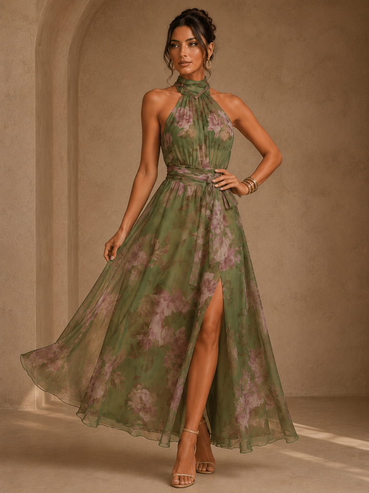 Floral Chiffon Maxi Dress