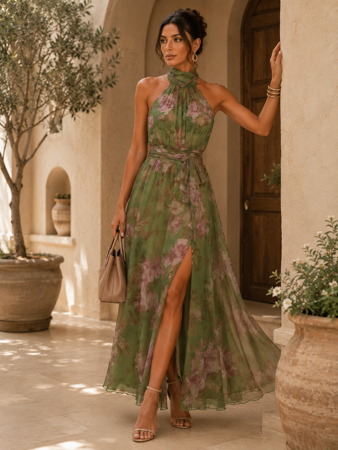 Floral Chiffon Maxi Dress
