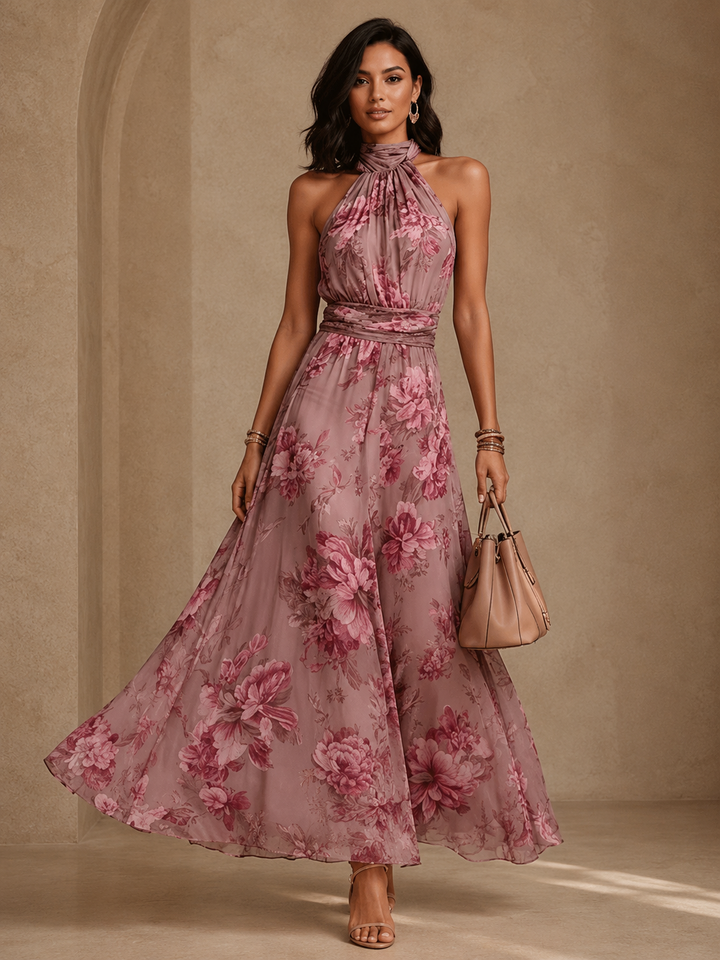 Floral Chiffon Maxi Dress