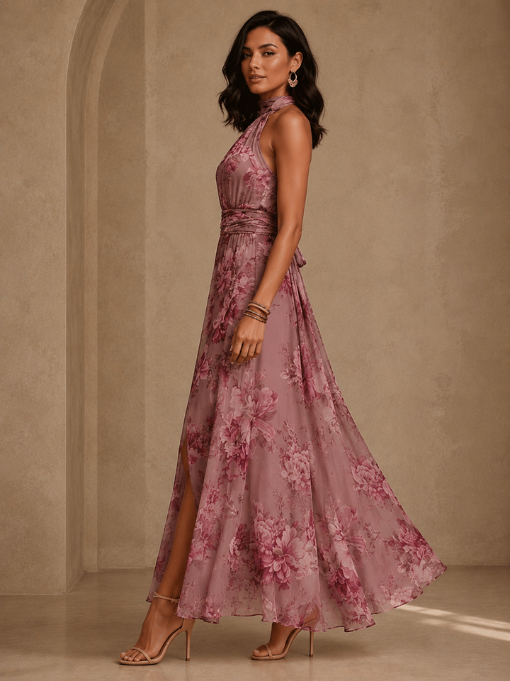Floral Chiffon Maxi Dress