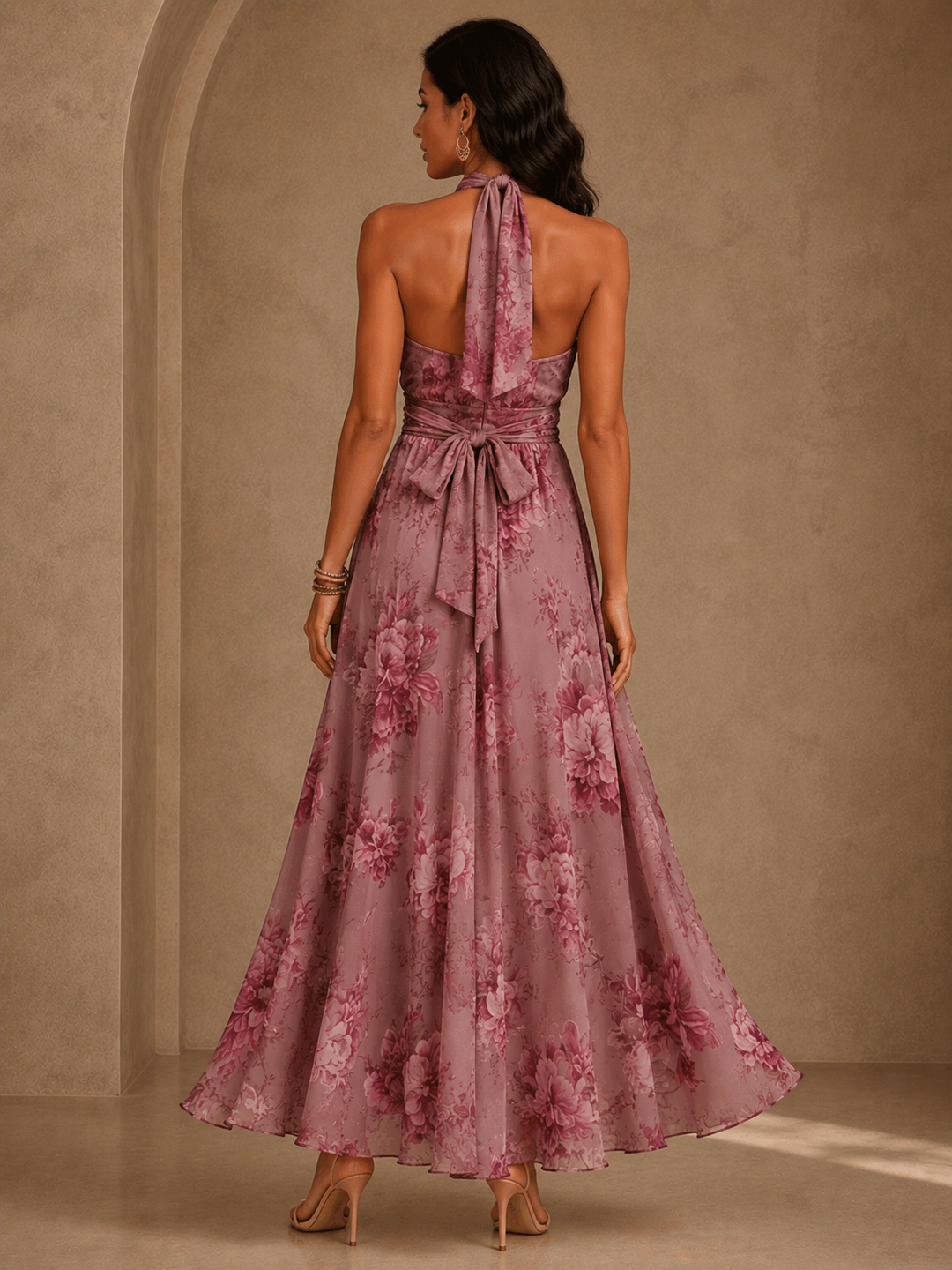 Floral Chiffon Maxi Dress
