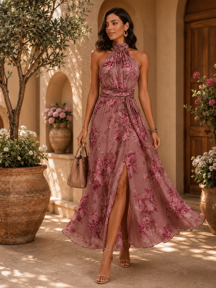 Floral Chiffon Maxi Dress