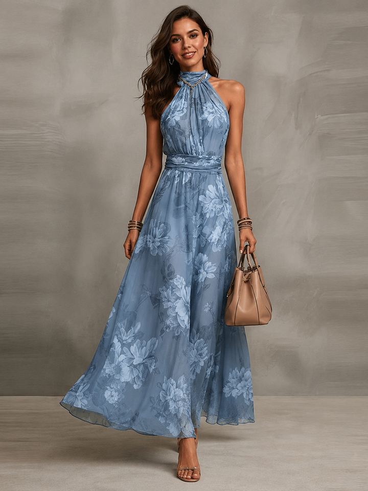 Floral Chiffon Maxi Dress