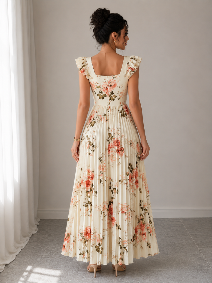 Floral Pleated Maxi Dress