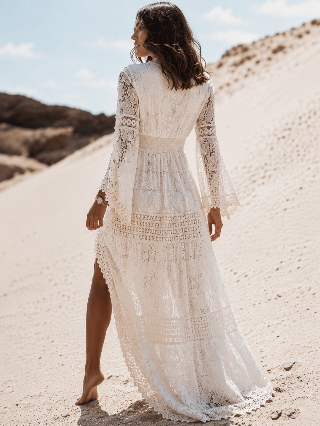 Embroidered Lace Maxi Dress