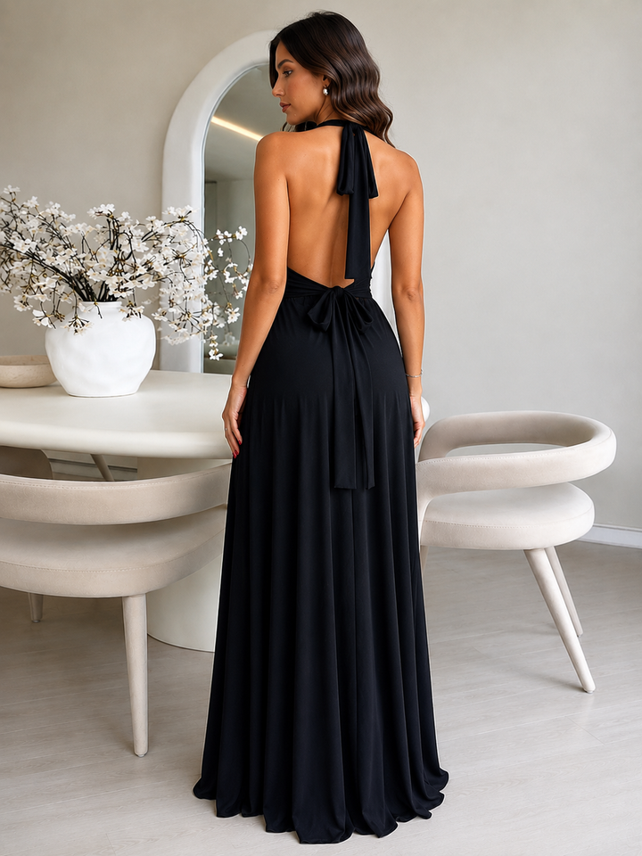 Backless Halter Maxi Dress