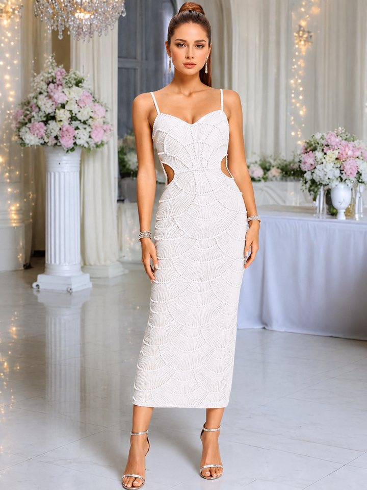 Sequin Cut-Out Maxi Dress