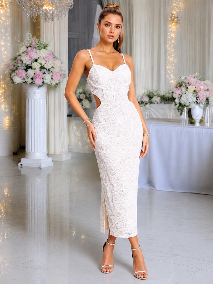 Sequin Cut-Out Maxi Dress
