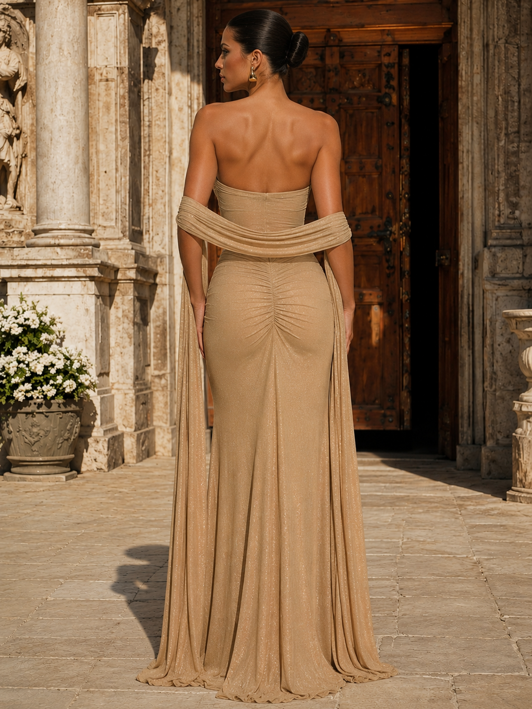 One-Shoulder Bodycon Maxi Dress