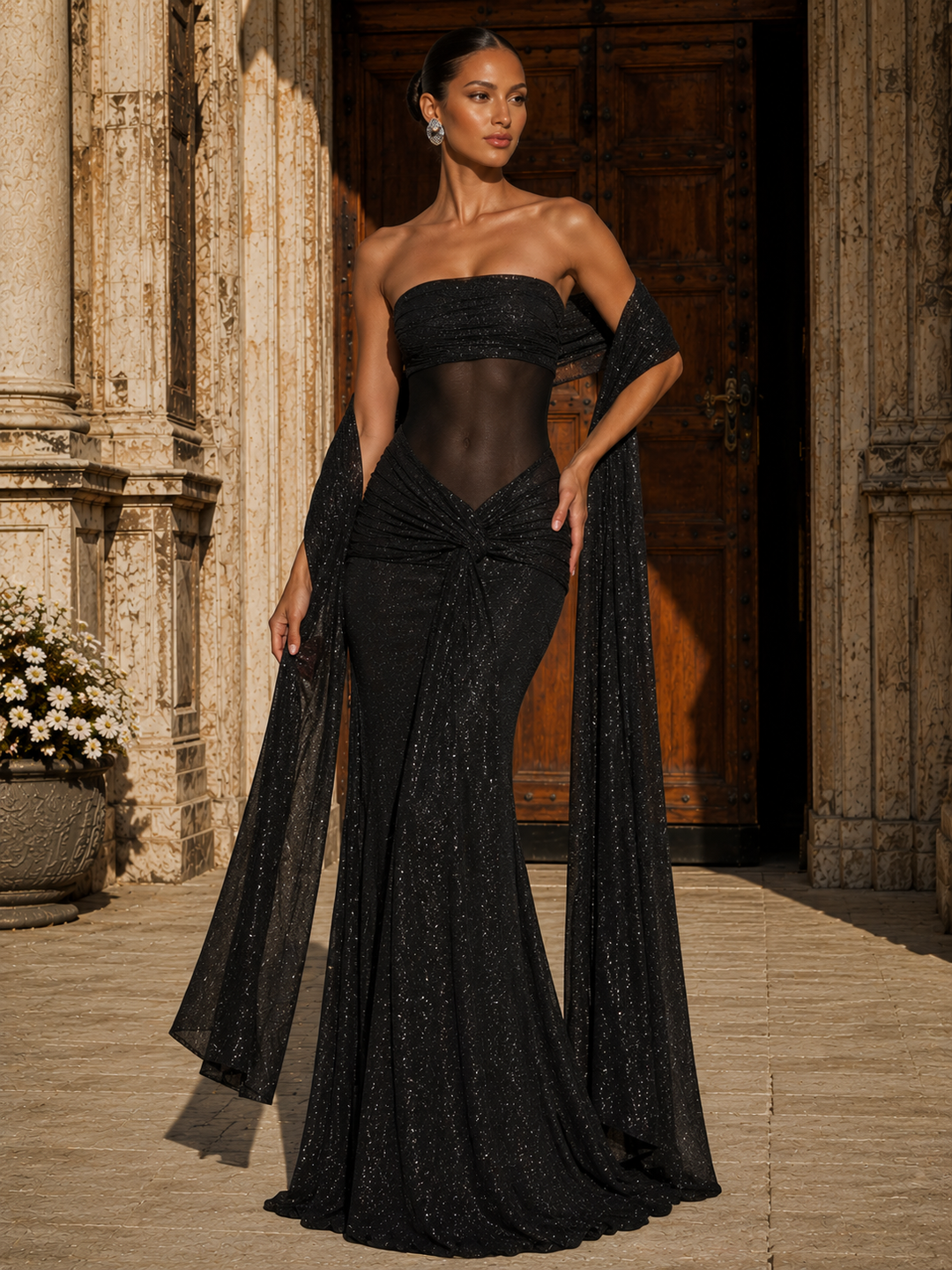 One-Shoulder Bodycon Maxi Dress