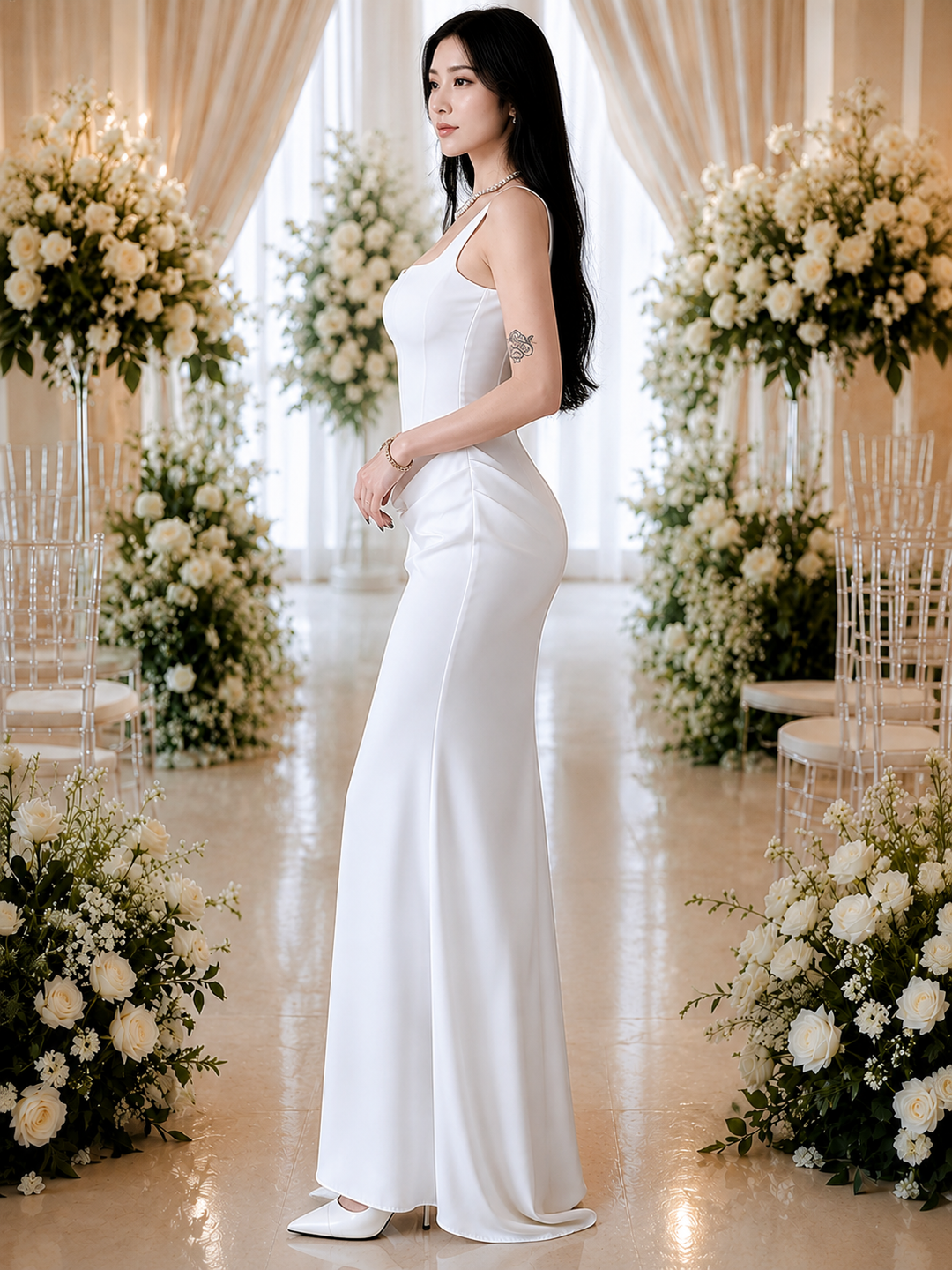 Backless Mermaid Maxi Dress