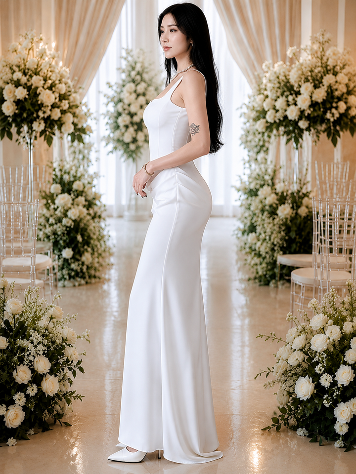 Backless Mermaid Maxi Dress