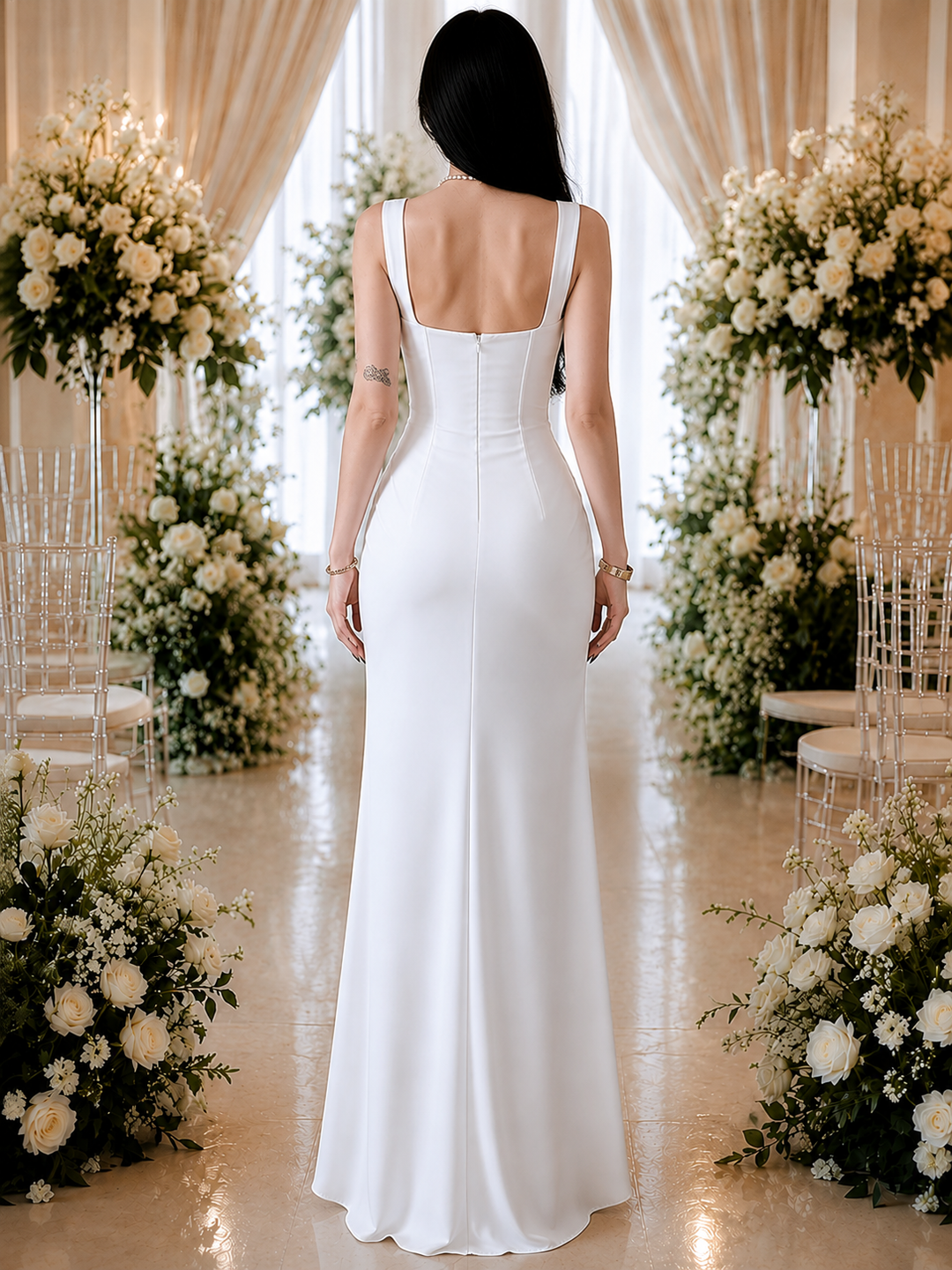 Backless Mermaid Maxi Dress