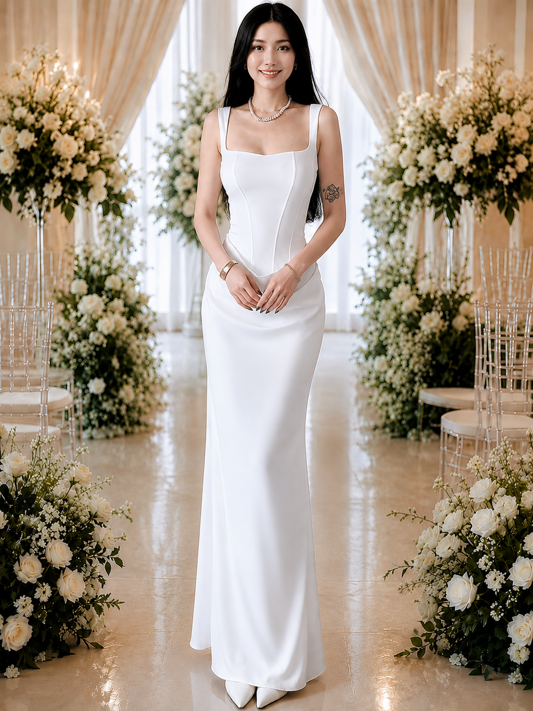 Backless Mermaid Maxi Dress