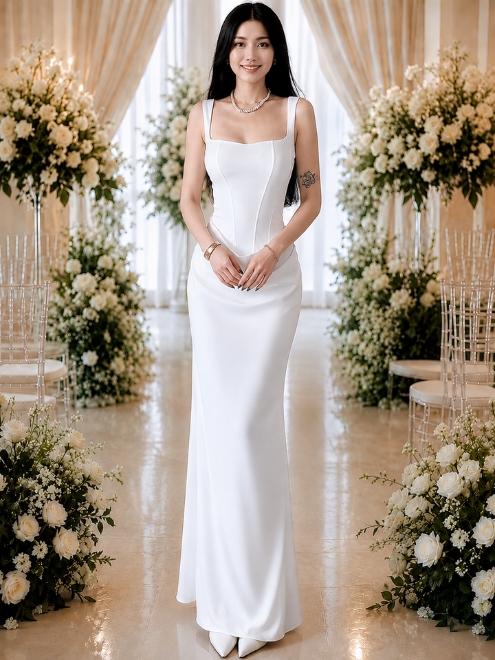 Backless Mermaid Maxi Dress