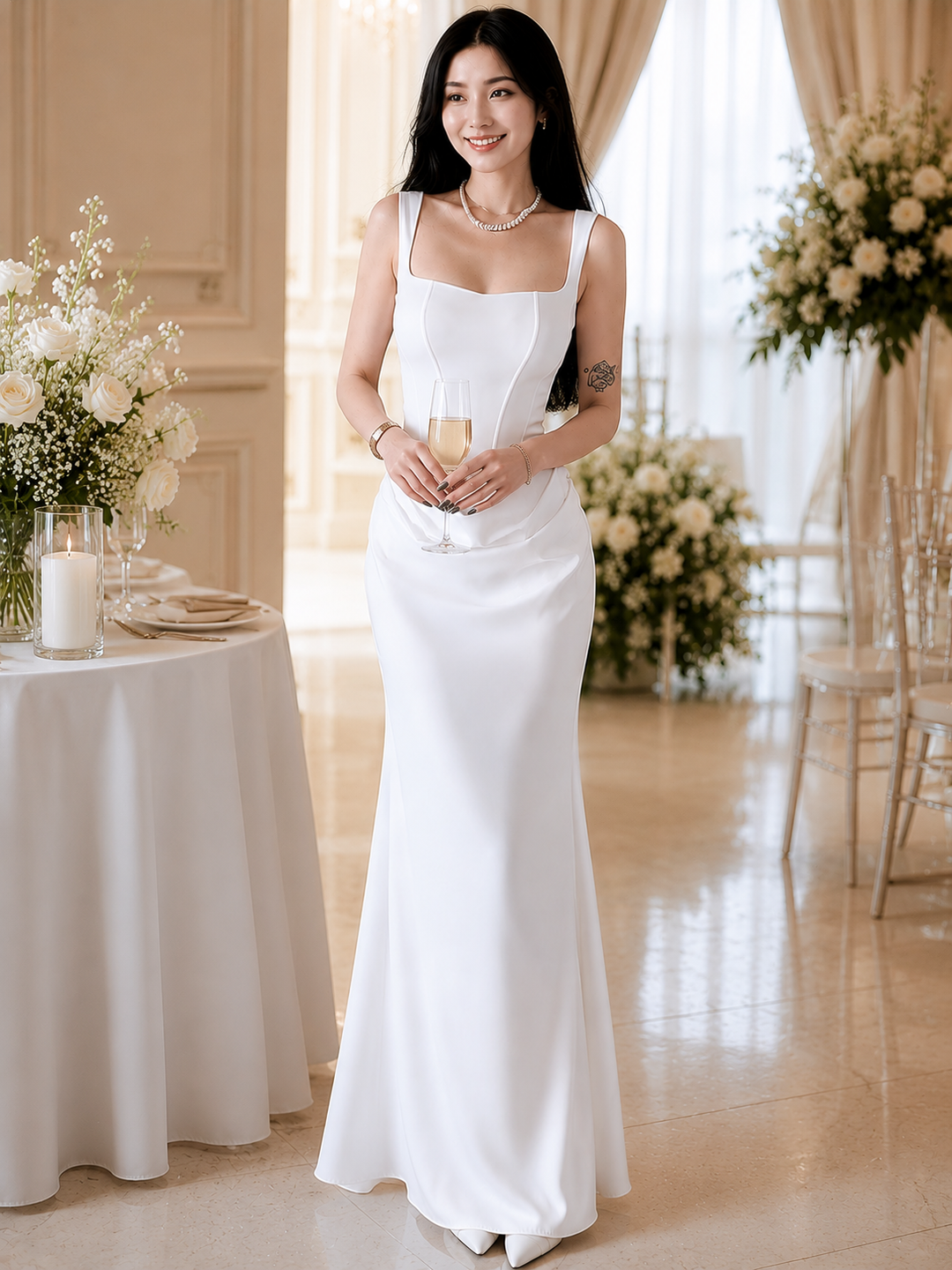 Backless Mermaid Maxi Dress