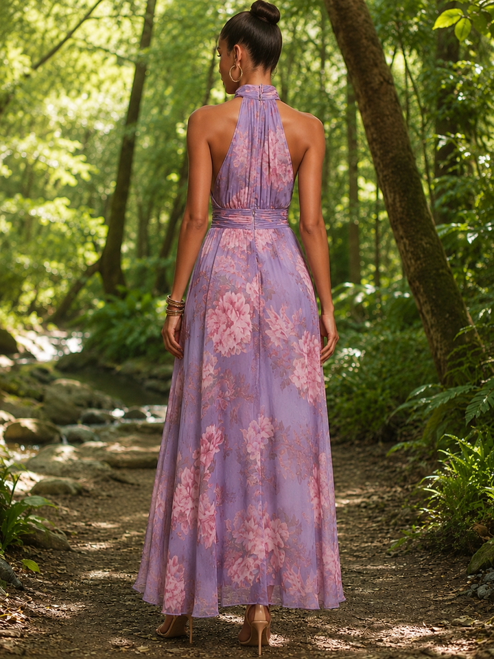 Floral Mesh Bodycon Maxi Dress