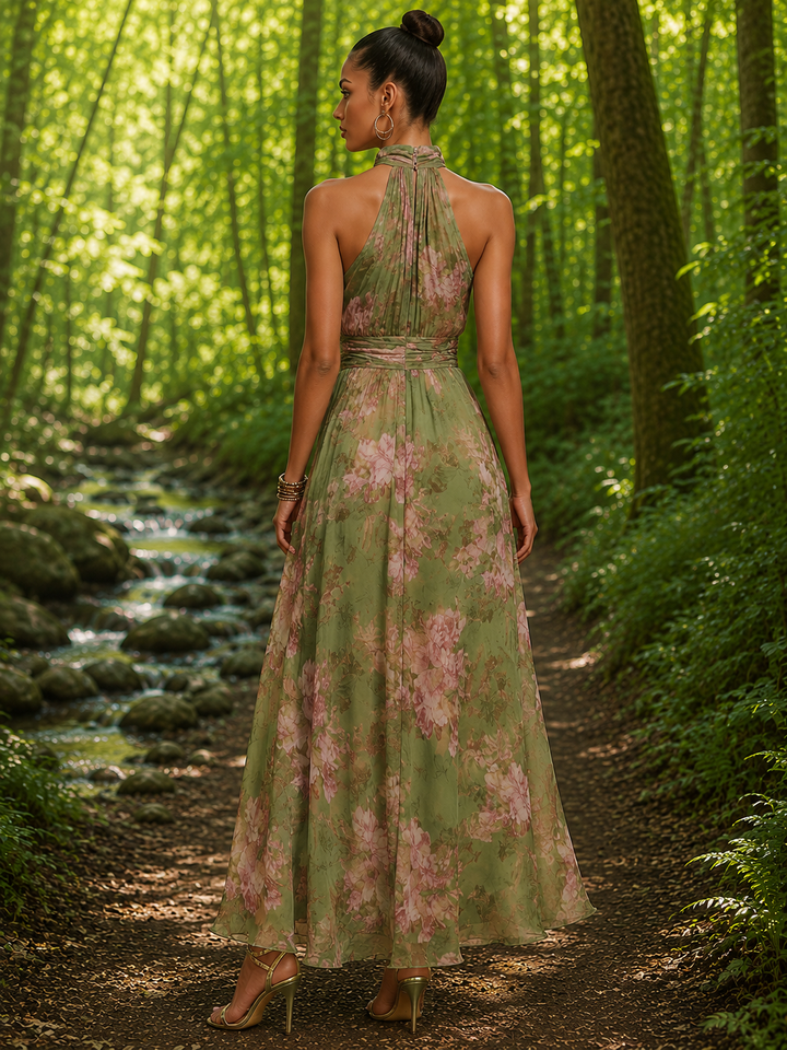 Floral Mesh Bodycon Maxi Dress