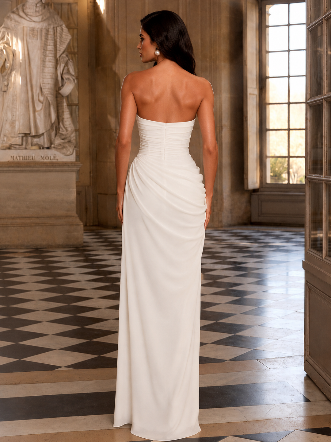 Ruched Off-Shoulder Maxi Dress