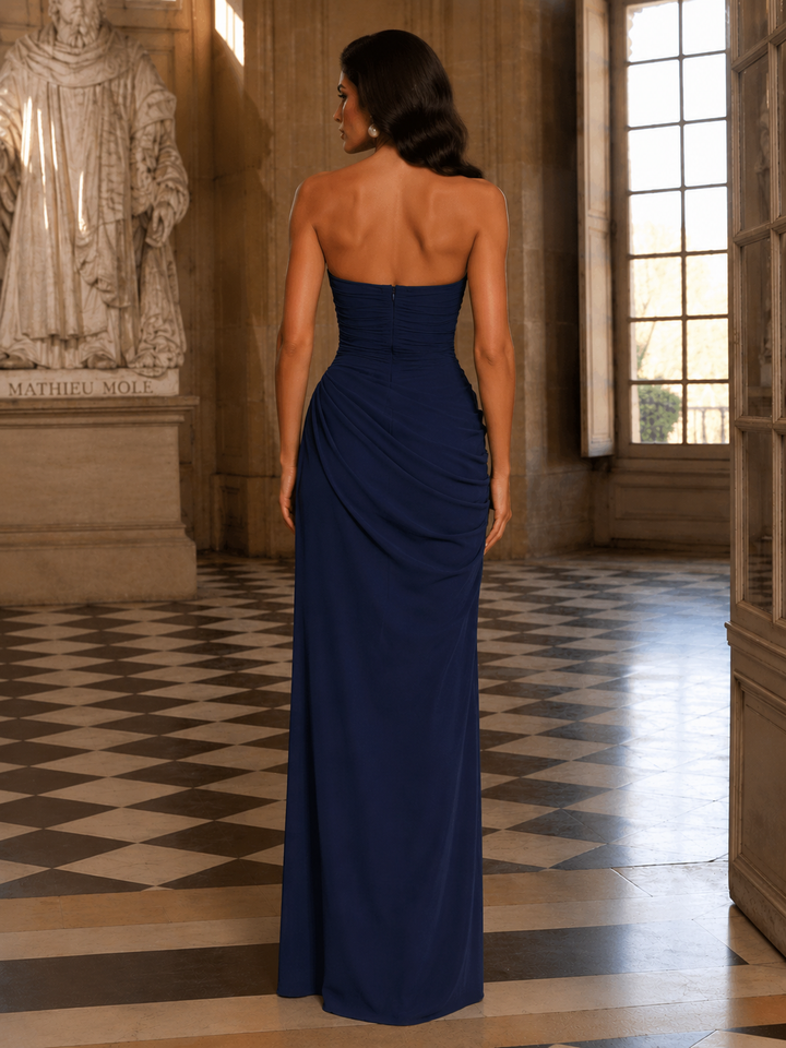 Ruched Off-Shoulder Maxi Dress