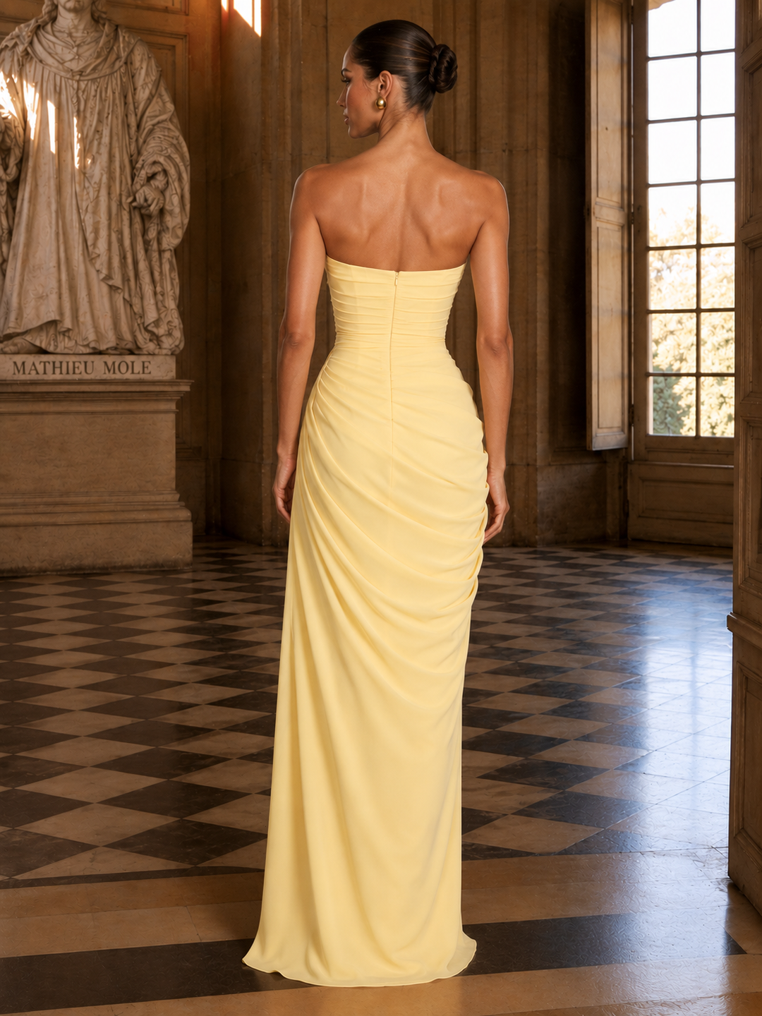 Ruched Off-Shoulder Maxi Dress