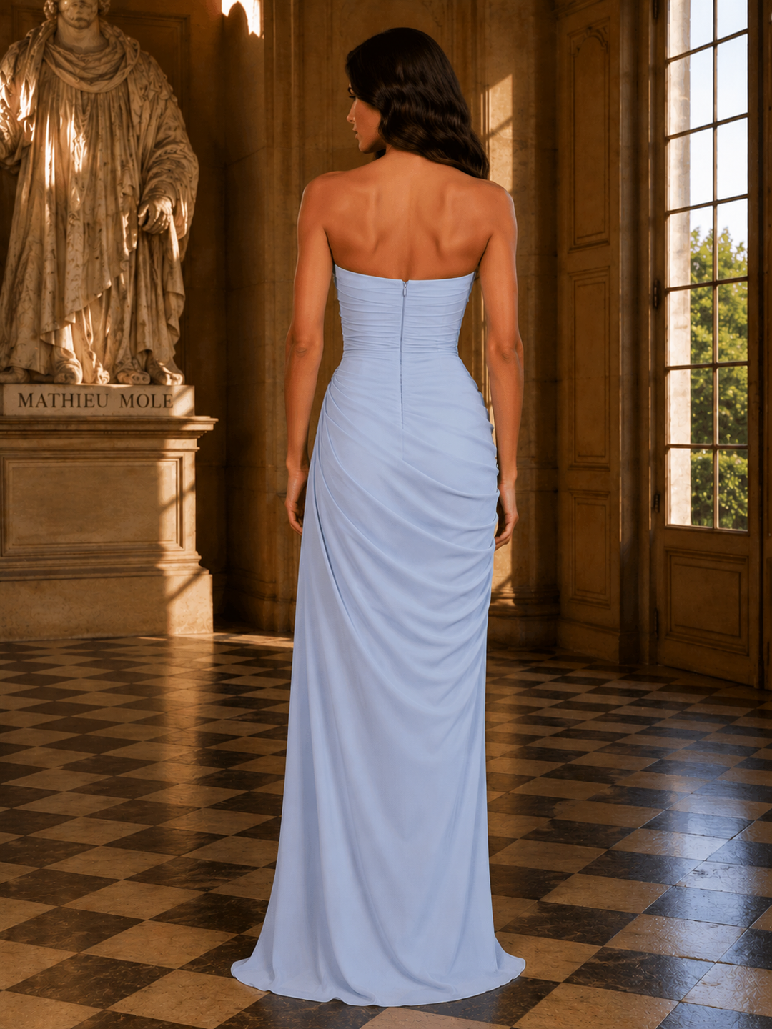 Ruched Off-Shoulder Maxi Dress